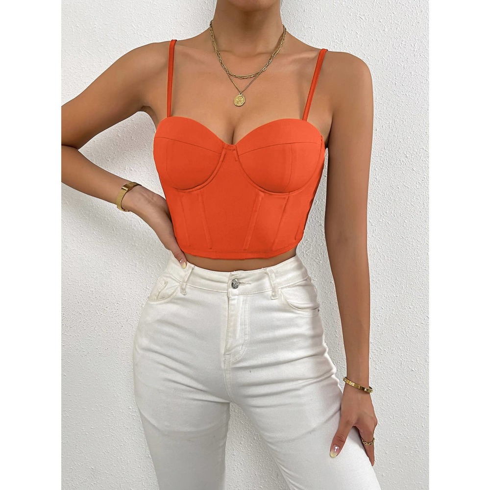 Solid Bustier Crop Cami Top black - Picture 8 of 12